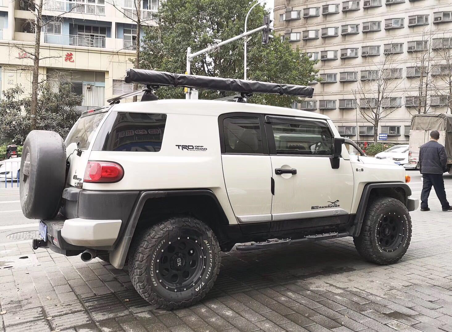 fj酷路泽车顶帐篷横杆进口车顶横杆平台支架车顶重载行李架货架