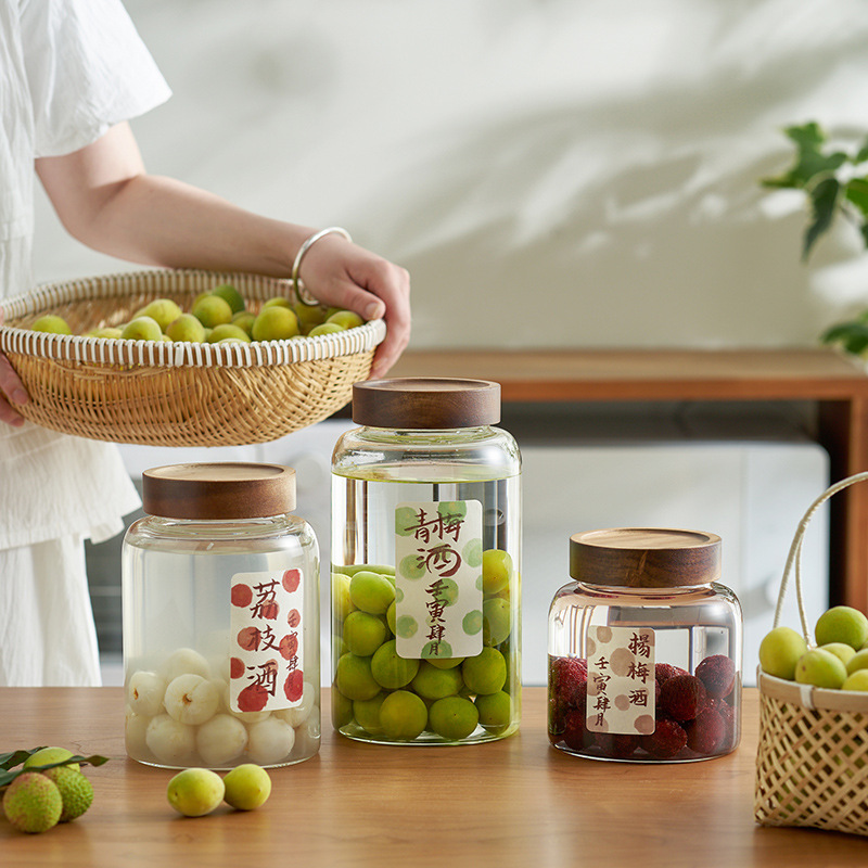 青梅酿酒玻璃酒罐子泡酒专用梅子酒瓶空瓶密封罐储存装酒容器