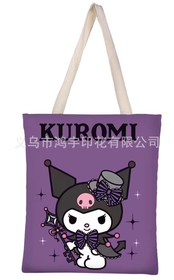 Sanrio Kumiluo Cartoon Canvas Bag Portable Leisure Handbag Large Capacity Storage Bag Multi-Functional Shoulder Bag