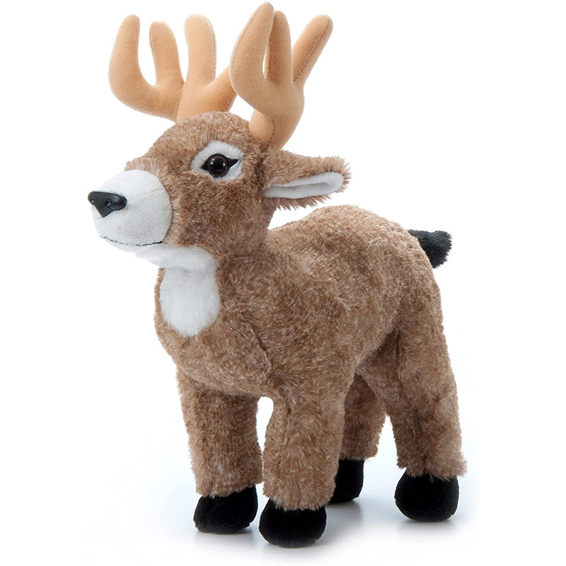 卡通麋鹿毛绒玩具定制批发可爱圣诞小鹿公仔布娃娃跨境圣诞节礼品