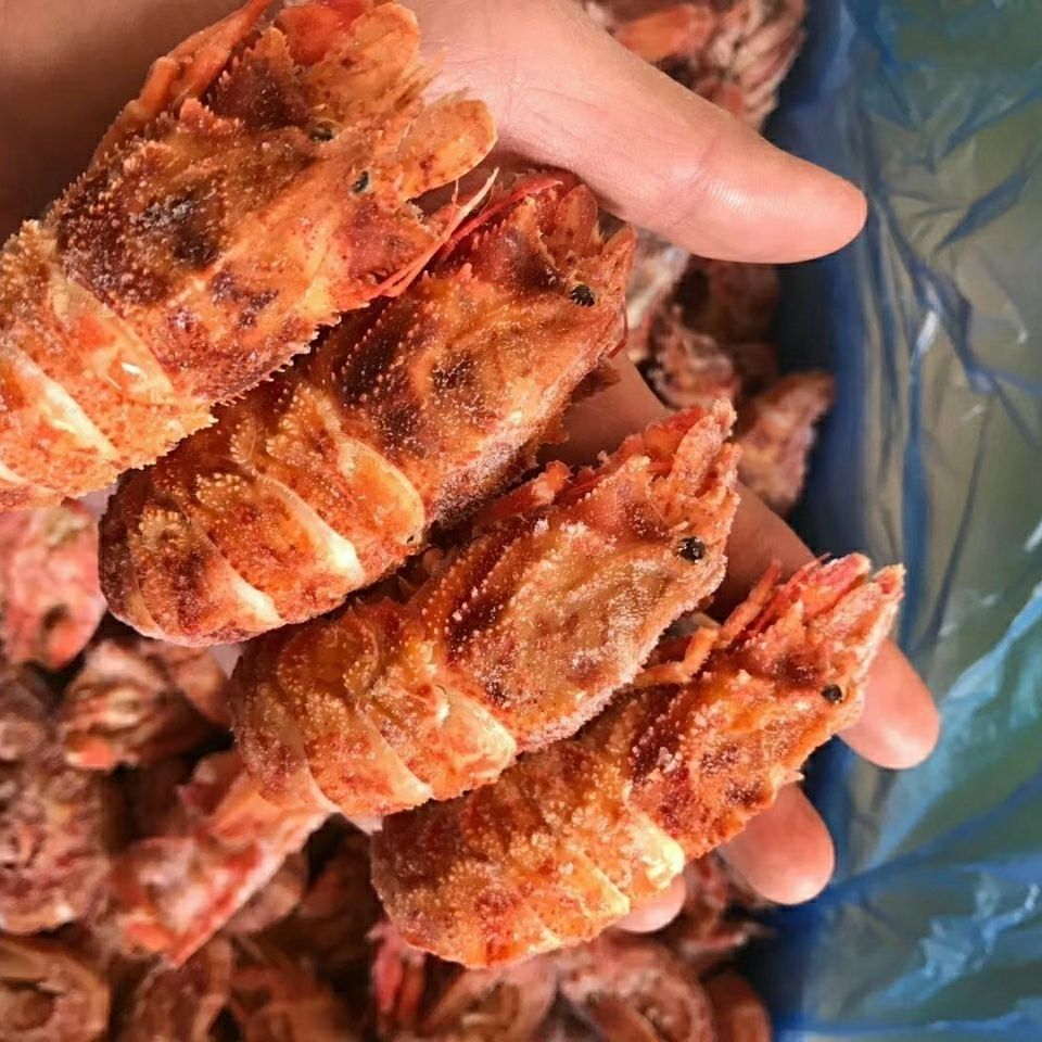 俄罗斯原装进口虾爬子 深海熟冻腹部带籽 解冻即食零食1kg