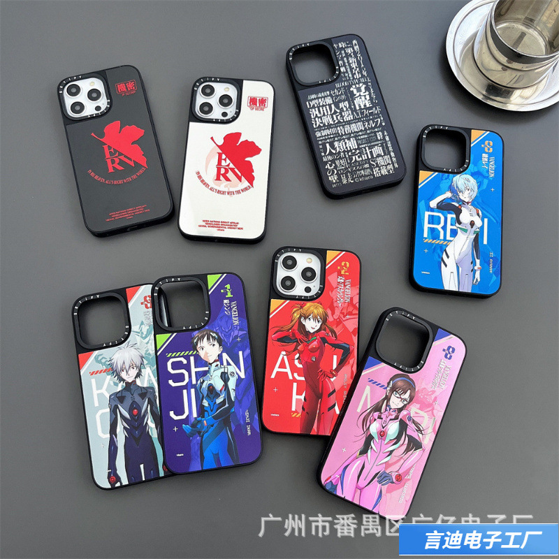 镜面磁吸eva适用iphone15promax手机壳14苹果12pro防摔11潮牌卡通