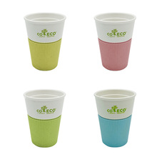 COECO/可爱客玉米PLA水杯聚乳酸240ml硅胶套隔热茶杯咖啡奶茶