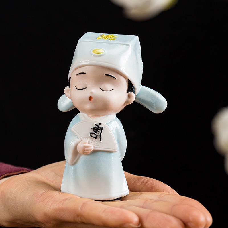 唐伯虎点秋香中国风格婚庆摆件才子佳人中式人物模型情侣爱情礼物