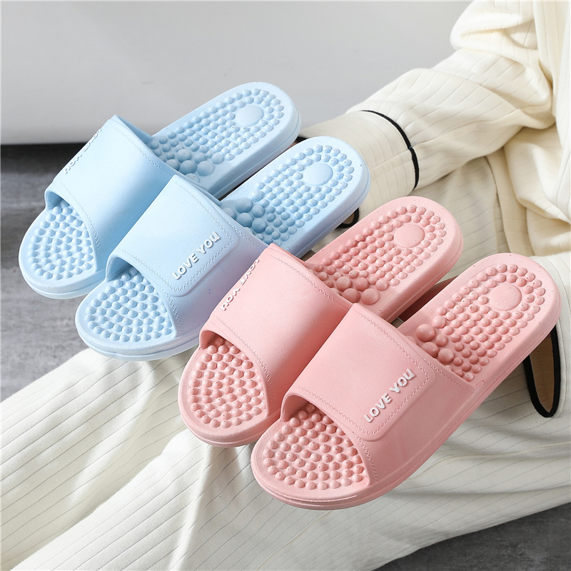 Women's Slippers Summer Interior Home Bathroom Soft Bottom Slip-Resistant Couple Men's Foot Massage Slippers Wholesale