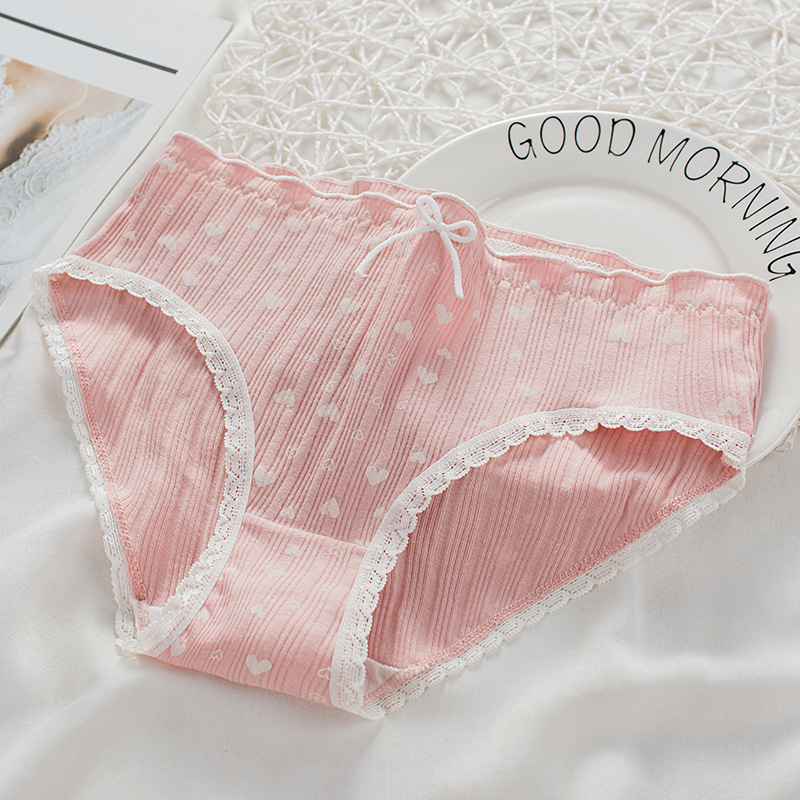 Women's Underwear 2022 New Panties Women's Cotton Mid Waist Printed Cute Girl's Underwear Japanese Women's Briefs