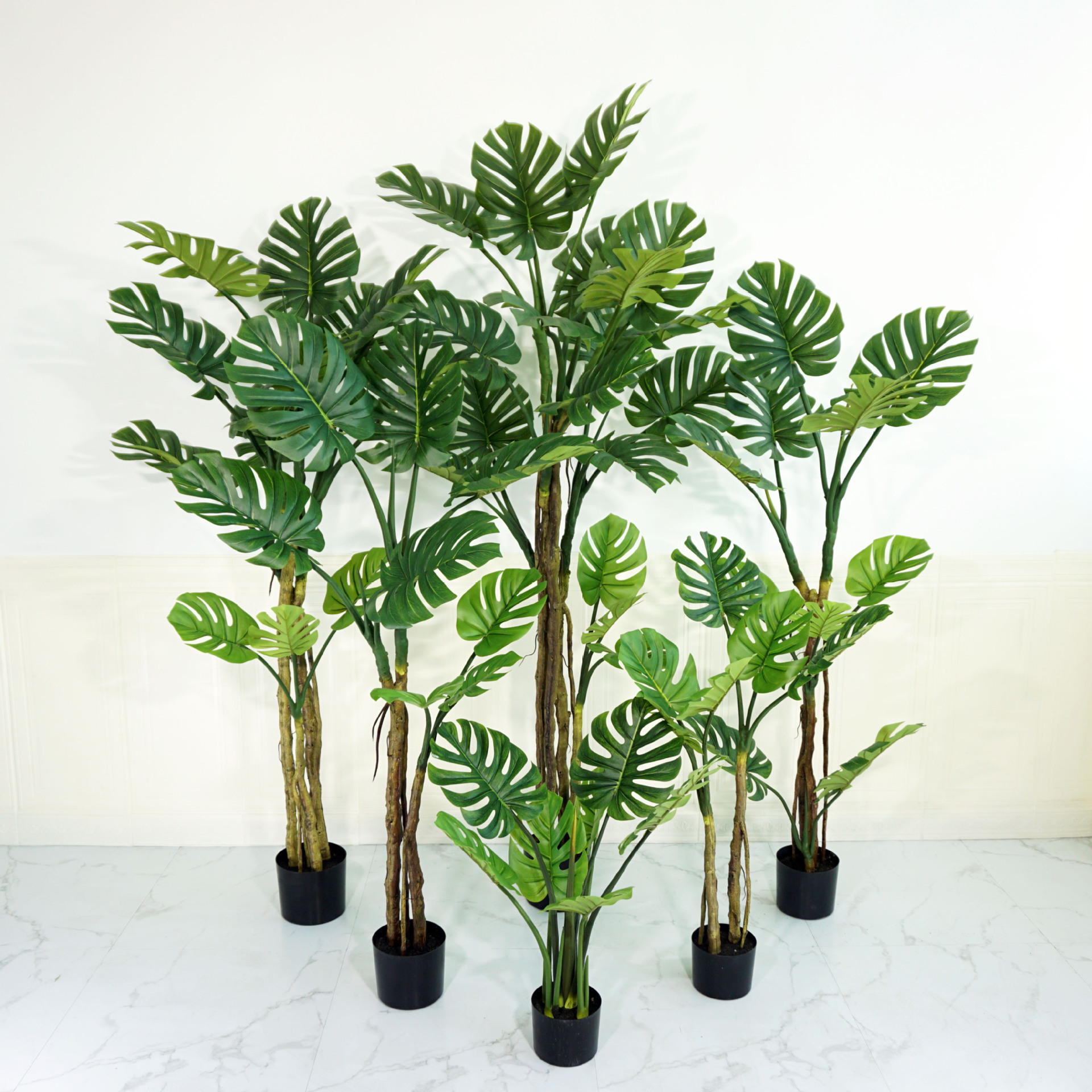 仿真绿植盆栽植物造景龟背叶盆景餐厅场景装饰橱窗景观大型盆栽