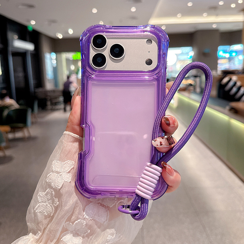 现货 南美跨境适用于IP 17 PM美腰三合一气垫带手绳苹果17手机壳