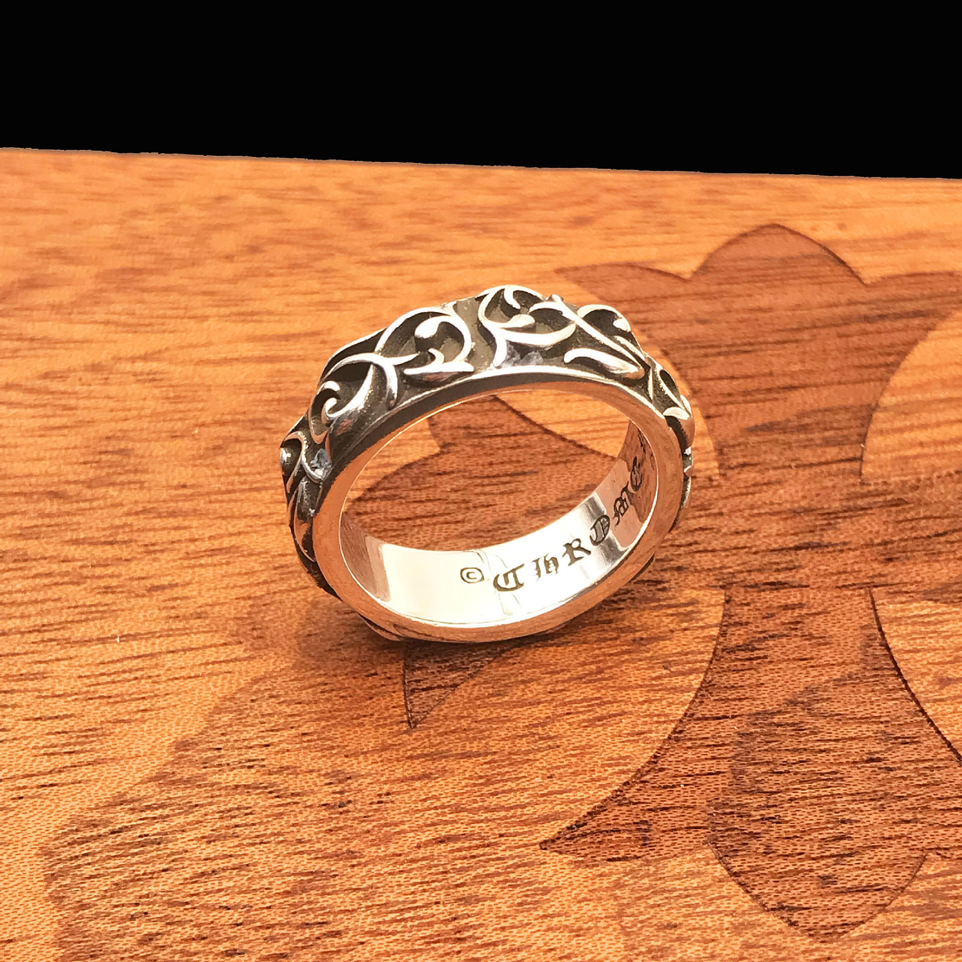 ch潮牌古风克罗心戒指永恒之藤蔓花纹十字架复古朋克嘻哈