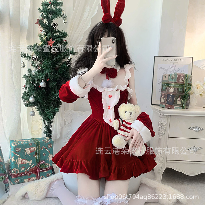 朵蜜拉圣诞装新年女cosplay洛丽塔纯欲兔女郎角色扮演制服套装