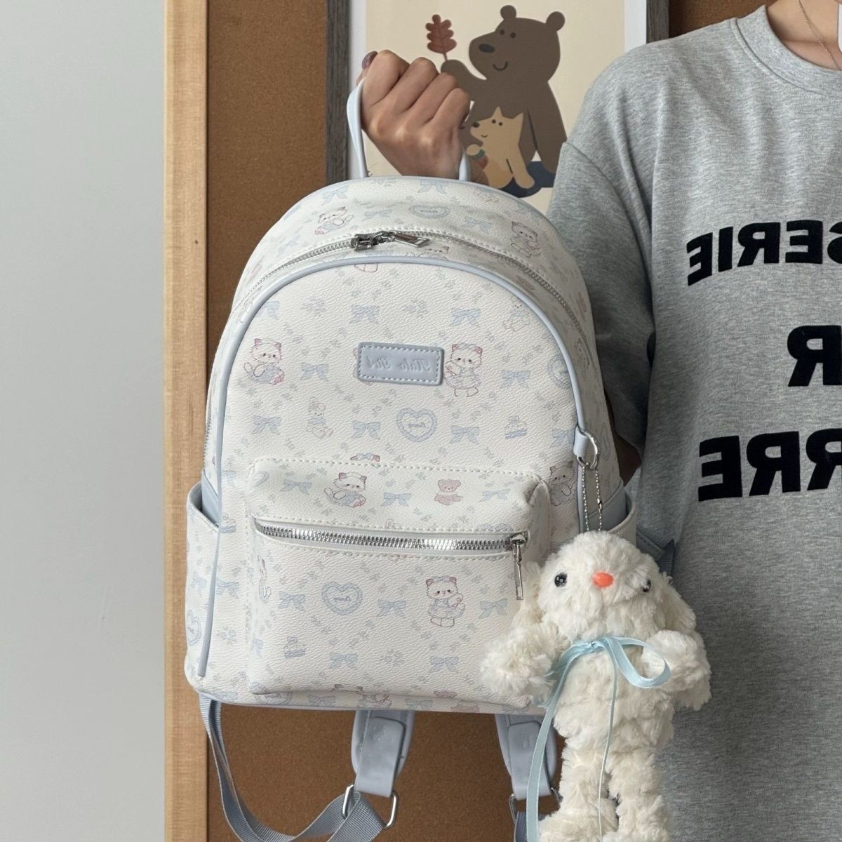 可爱垂耳兔大耳兔挂饰小白兔毛绒挂件公仔钥匙扣包包挂饰礼品女生