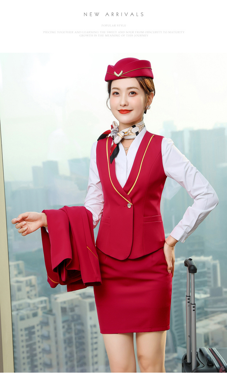 南航空姐制服职业套装女装马甲套裙艺考服装酒店前台高端时尚气质
