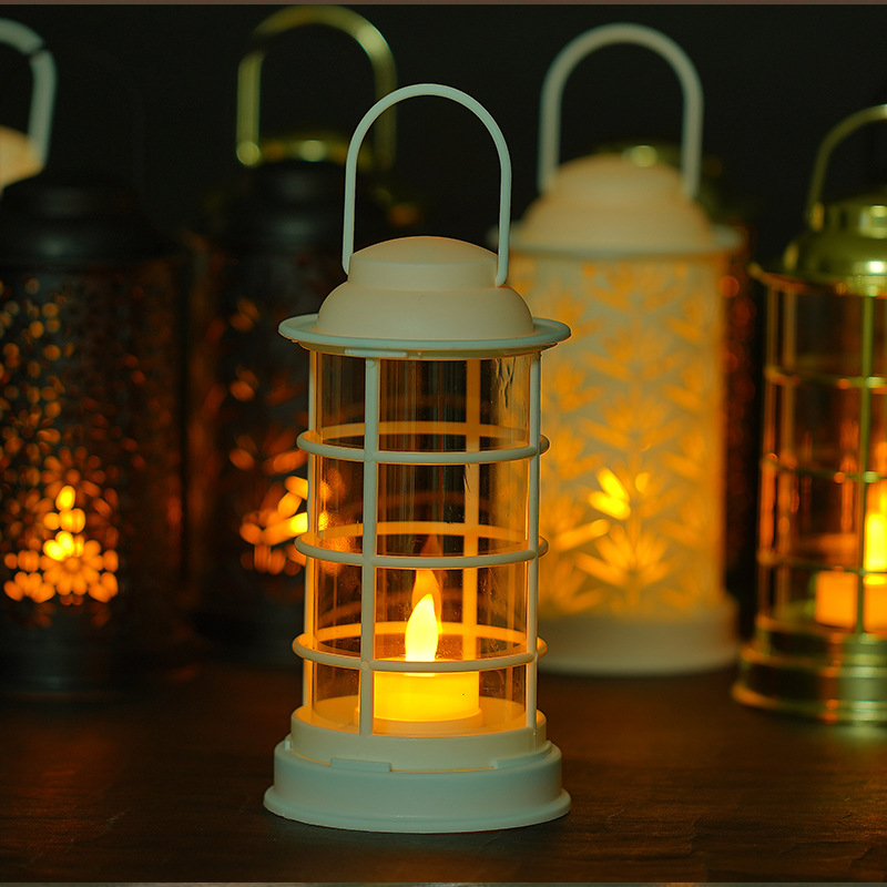 Small Lantern Storm Lantern Electronic Candle Simulation Candle Amazon International Station Ambience Light Led Luminescent Lamp