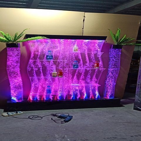 Water Curtain Wall Wine Cabinet Screen Living Room Fish Tank Decoration Hallway Partition Water Wall Acrylic Bubble Wall