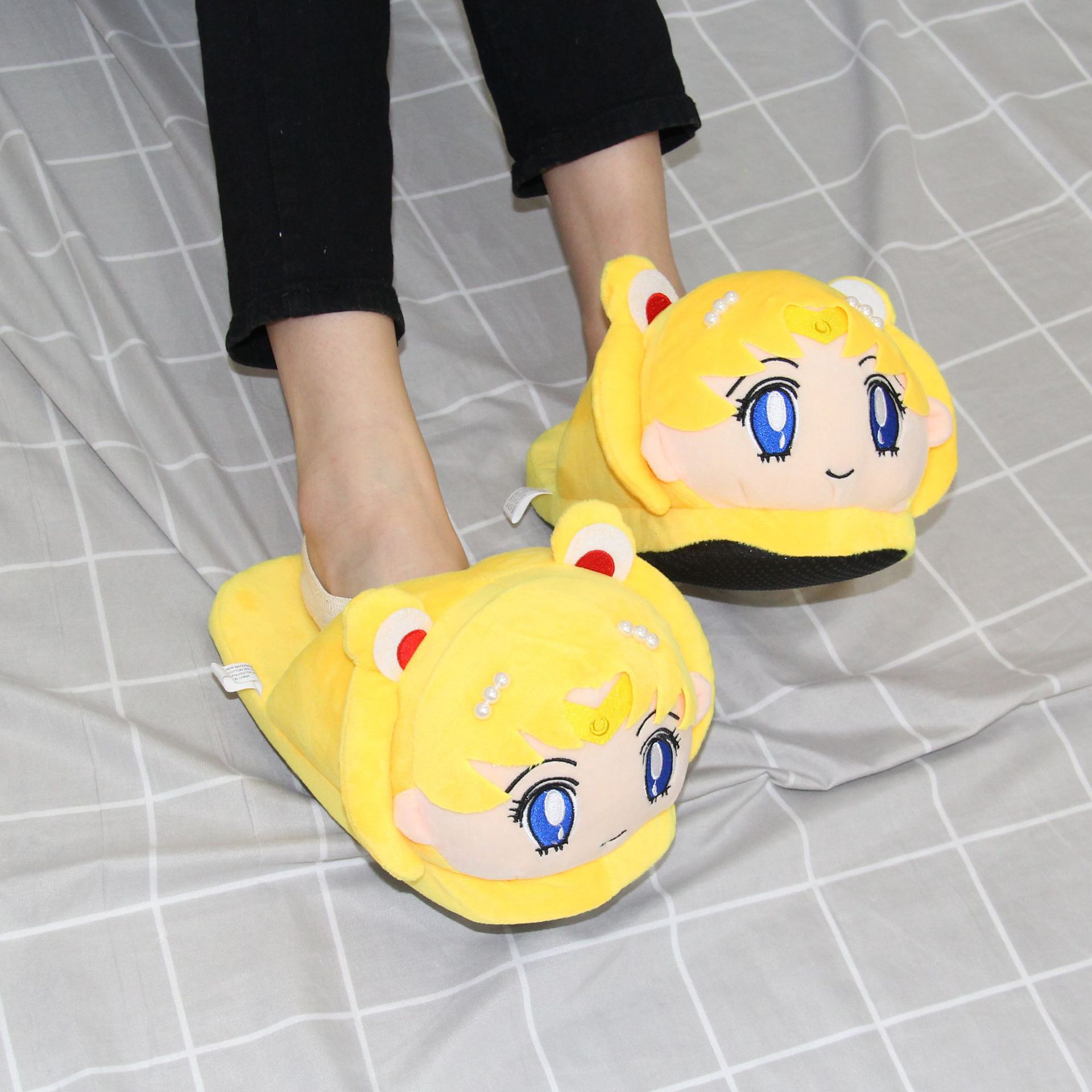 日漫可爱美少女拖鞋水冰月小兔子二次元动漫周边女生家居毛绒棉鞋