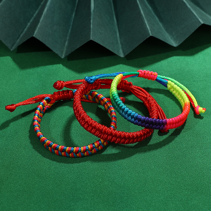 Year of Birth Colorful Rope Bracelet Hand-Woven Auspicious Phoenix Tail Knot Blessing Carrying Strap Couple Simple Gift Wholesale