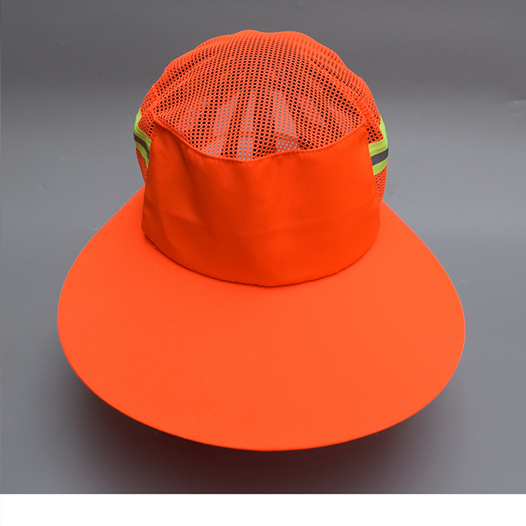 环卫工人帽夏季遮阳帽物业保洁清洁工反光帽大帽檐系绳网眼帽