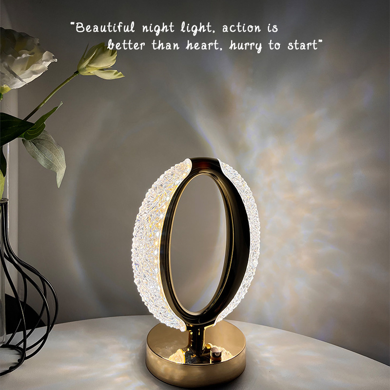 light dream ins high-profile figure star eyes atmosphere small night lamp touch crystal acrylic border bedroom bedside small night lamp