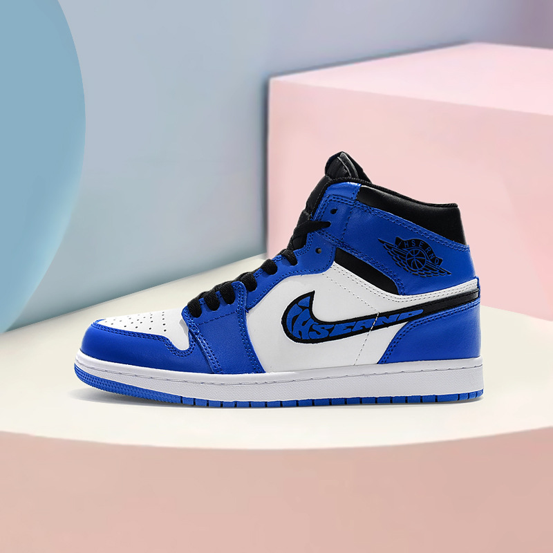 aj官方旗舰店官网正品鞋闪电蓝女鞋高帮夏季莆鞋田学生蓝色情侣鞋