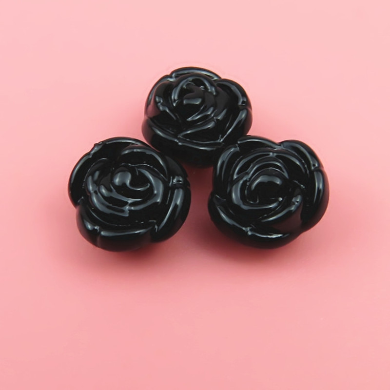 衬衫扣黑白玫瑰花型纽扣时尚针织毛衫扣女士雪纺扣宝宝毛衣小纽扣