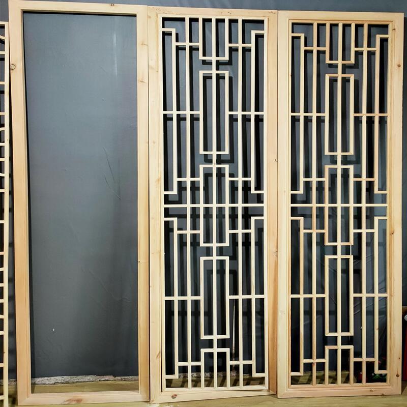 东阳木雕榫卯结构中式仿古门窗实木花格镂空屏风隔断