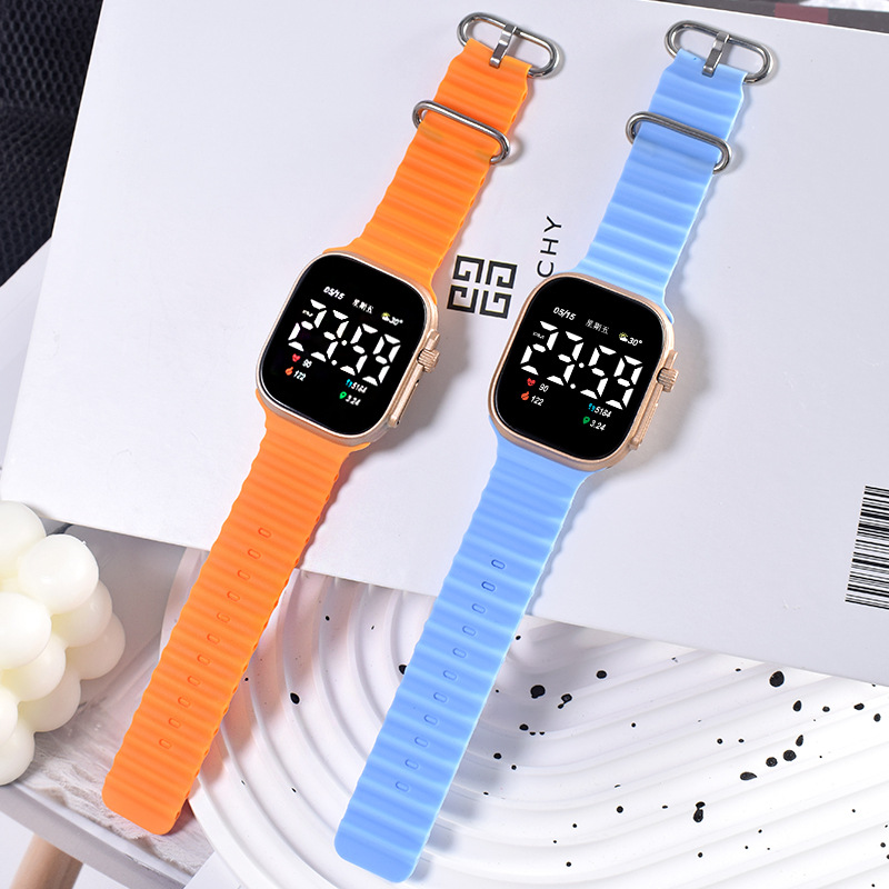 S8 Sports Style Electronic Watch Silicone Strap Electronic Watch Date Time Led Fashion Student Watch