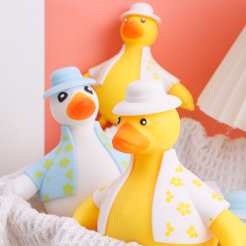 Creative Dress-up Rush Duck Squeezing Toy Slow Rebound Decompression Artifact Vent Duck Squeeze Children's Toy in Stock Wholesale