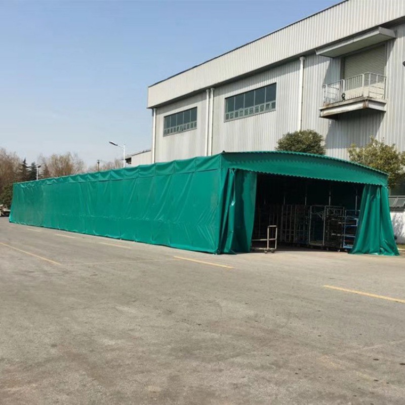 工厂移动帐篷推拉伸缩式遮阳棚大型收缩仓库蓬夜宵工地折叠活动棚