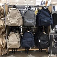 日系无印双肩包男女学生书包背包电脑包旅行包纯色休闲大容量良品