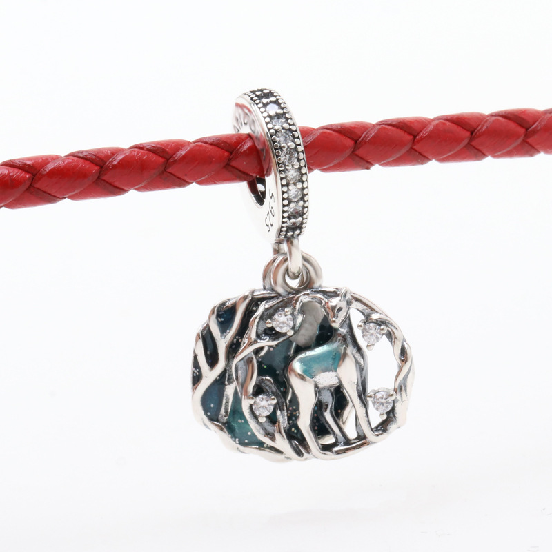 潘家s925银哈利波特系列斯内普牝鹿守护神吊坠欧美时尚丛林小鹿女