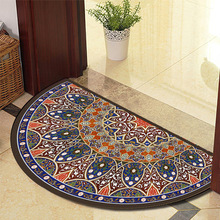 Mandala semi-circular carpet entry door mat household跨境专