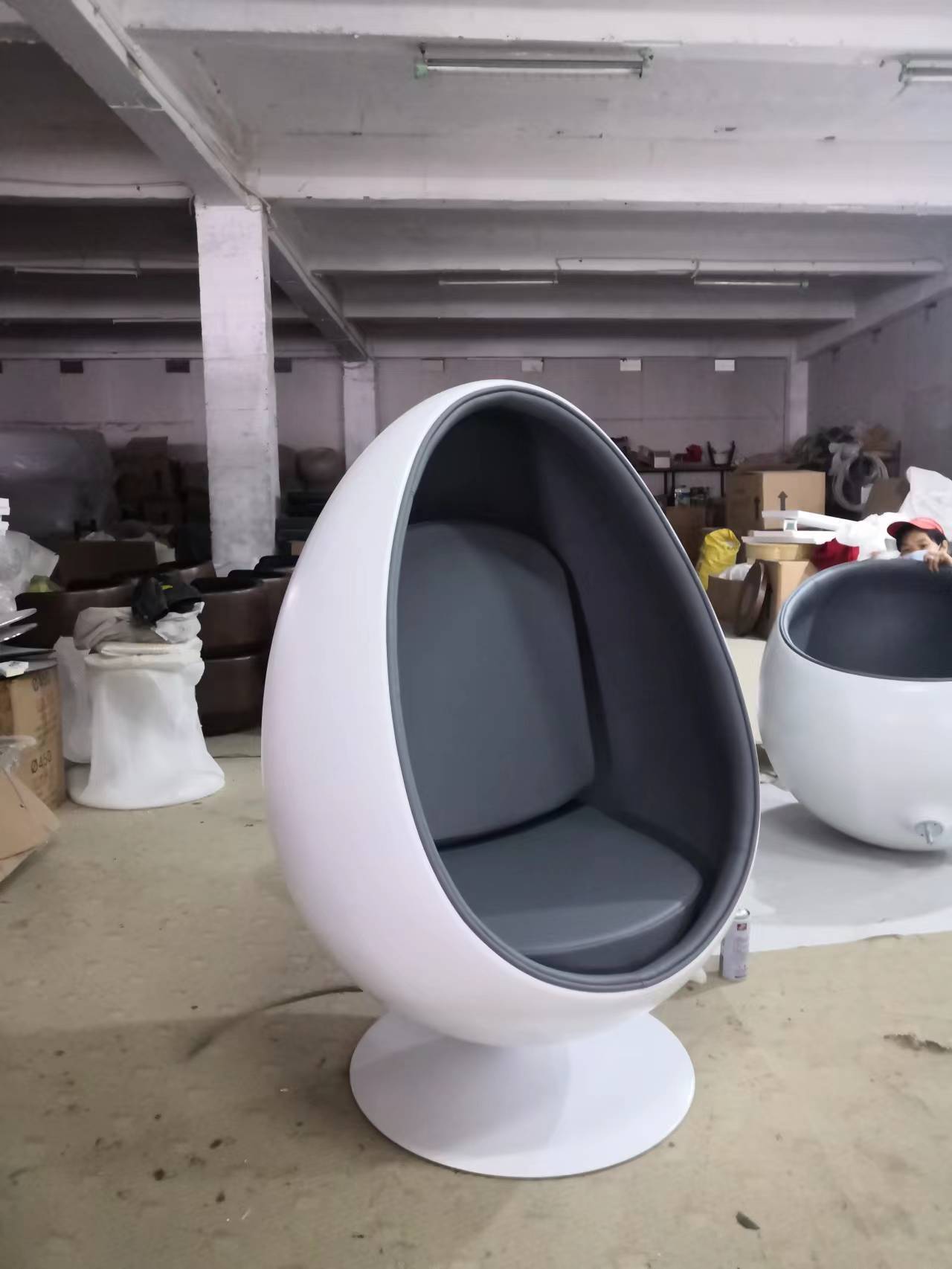 玻璃钢尖球椭圆鸡蛋壳型休闲椅太空舱泡泡座椅