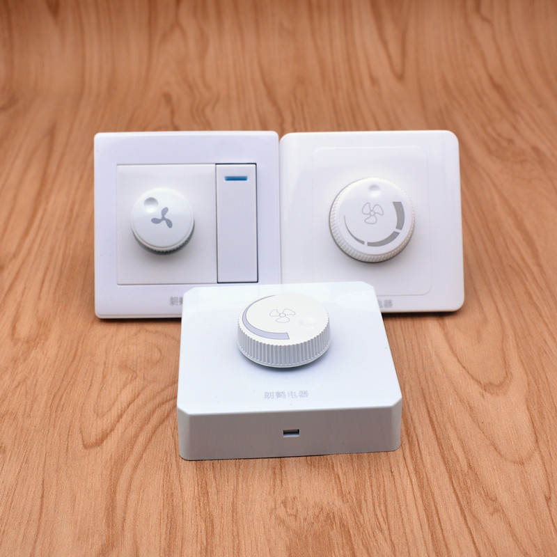 厂家批发朗鹤86型暗装风扇调速开关 吊扇风机无极调速器旋钮面板