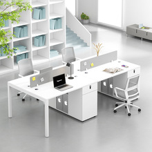 职员办公桌椅组合简约现代办公家具24/6人位办公室电脑白色员工位