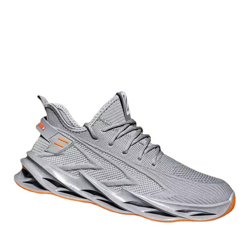 2023 Spring and Autumn New Men's Casual Sneaker Men's Flying Woven Shock-Absorbing Running Shoes Korean Style Mesh Surface Breathable Fashion