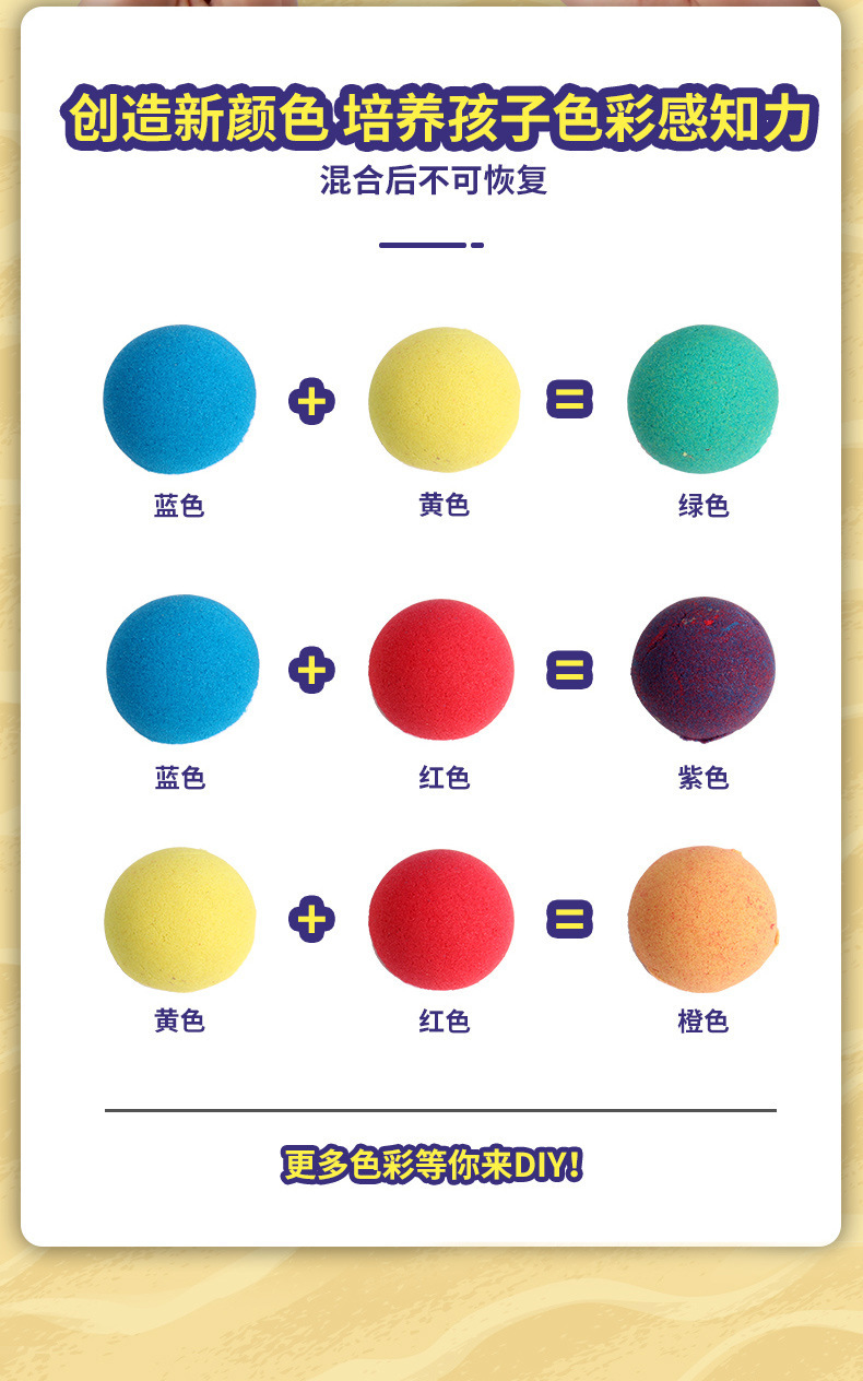 伦堡沙儿童创意手工diy太空彩色沙子彩泥橡皮泥黏土模具套装玩具