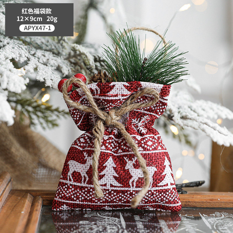 Hong Kong Heng Cross-Border Christmas Lucky Bag Sack Gift Bag Small Gift Bag Decorative Christmas Tree Pendant Ornament Supplies