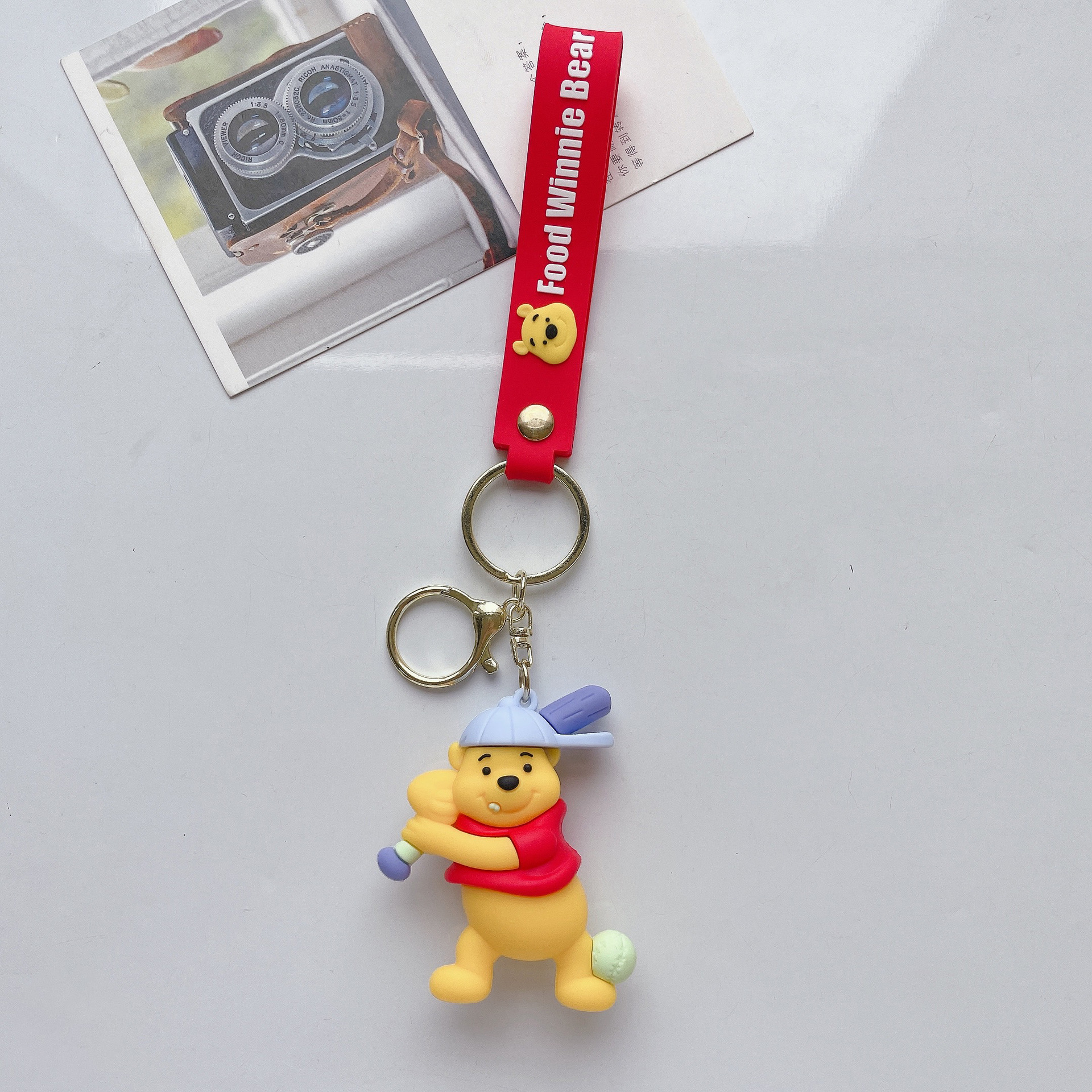 Creative Cartoon Sports Pooh Bear Keychain Doll Cute Car Key Chain Schoolbag Pendant Small Gift Wholesale