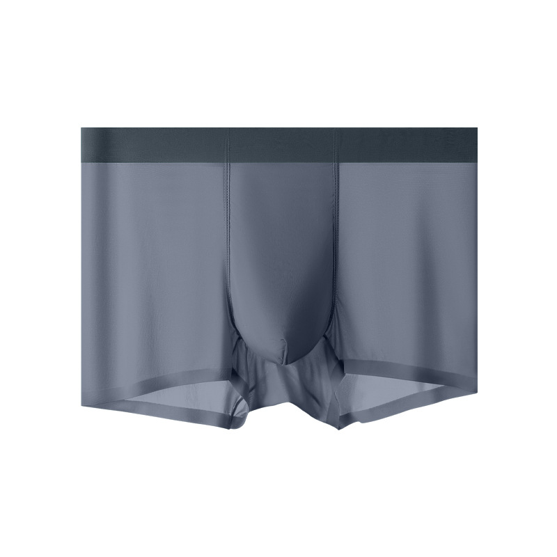 Ultra-Thin Ice Silk Nylon Seamless Underwear Men's Solid Color Boxers Loose Soft Pants One-Piece Ice Silk Men's Underwear