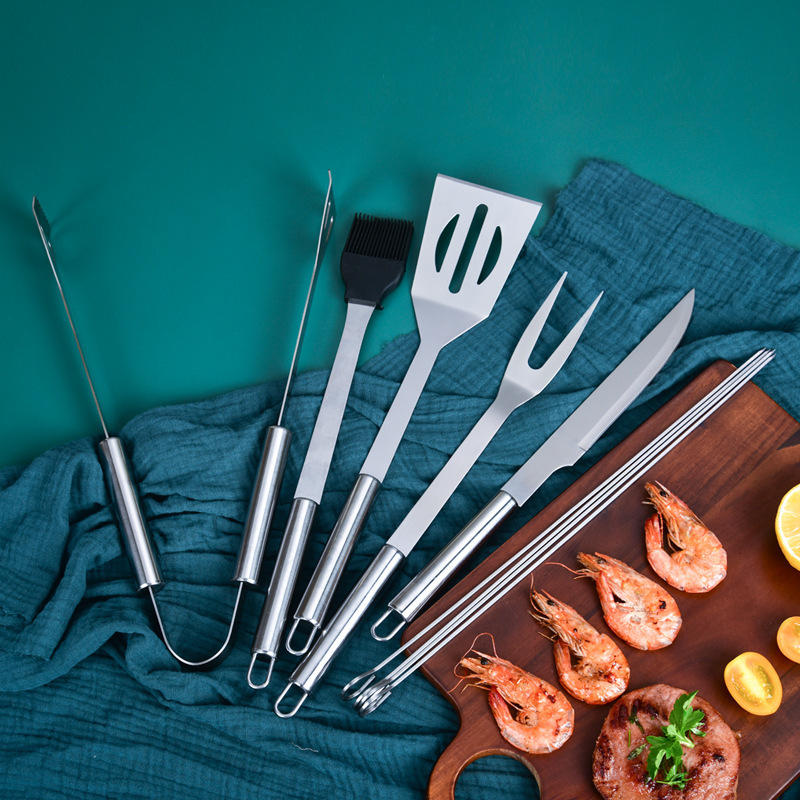 采购2022夏3件套bbq不锈钢烧烤工具户外烧烤用具组合户外烤具套装