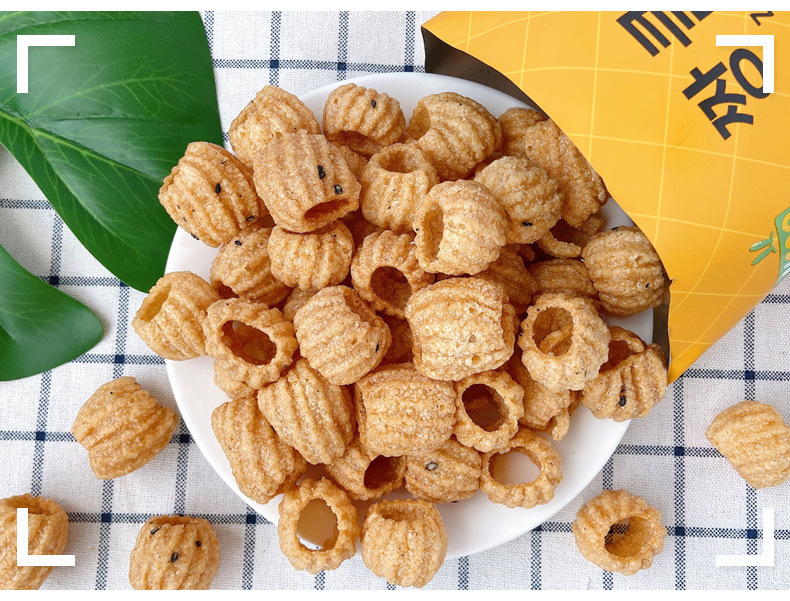 韩国进口涞可芝麻脆空心片脆网红办公追剧休闲膨化小零食品糕点心