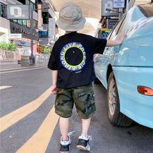 儿童装男童夏季套装2024新款韩版中大童洋气夏季短袖运动两件套装
