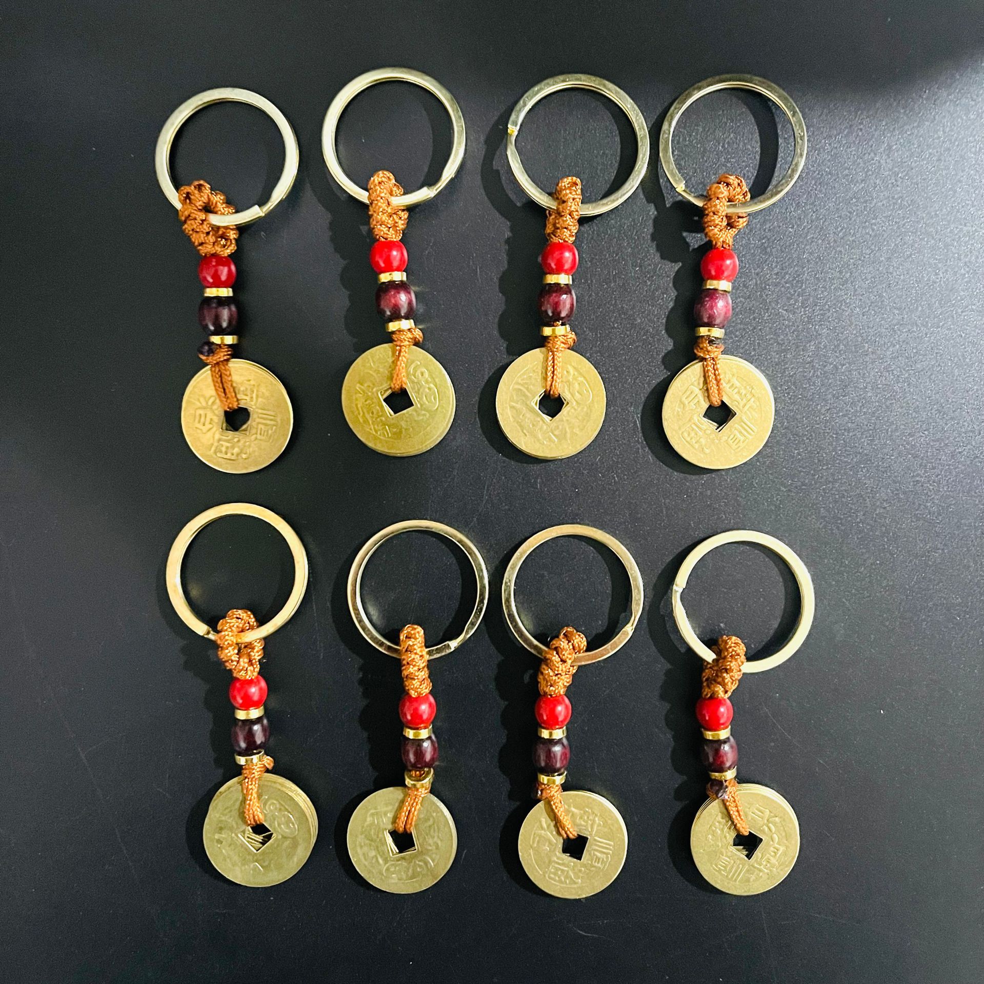 五帝钱挂件钥匙扣铜钱挂件随身携带招财转运挂件仿铜百搭1元批发