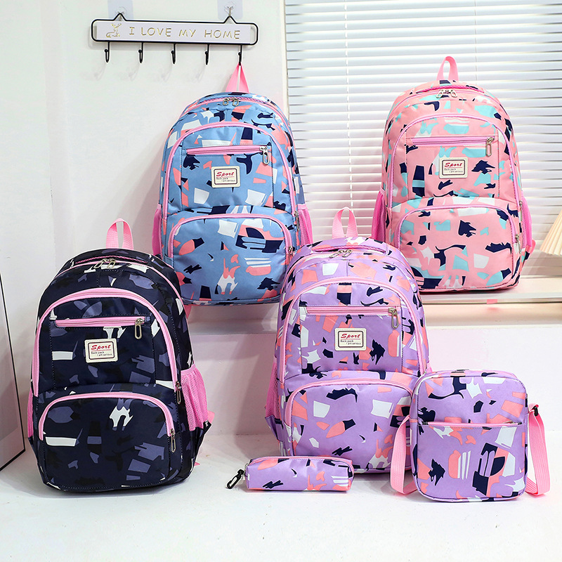 New Factory Wholesale Large Capacity Three-Piece Set Mix Pack Fashion Backpack Student Schoolbag Special Messenger Bag