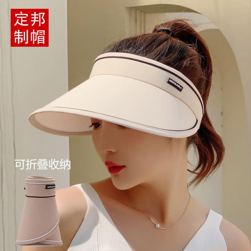 Summer New Upgrade Foldable Sun Hat Travel Beach Sun Hat with Wide Brim No Top UV Hat for Women