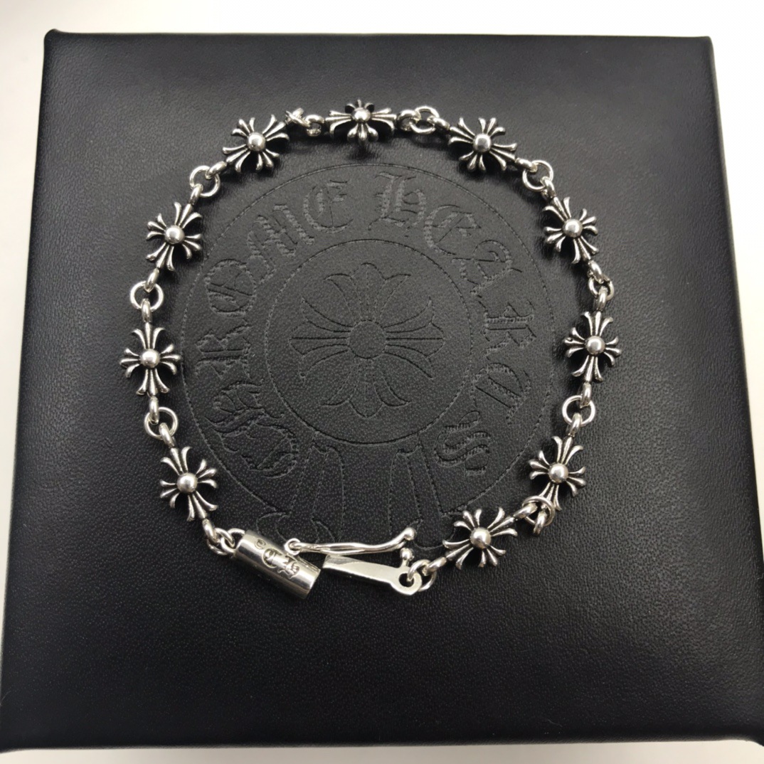 克罗伈十字花手链男女情侣手链欧美简约个性复古手链学生嘻哈潮流