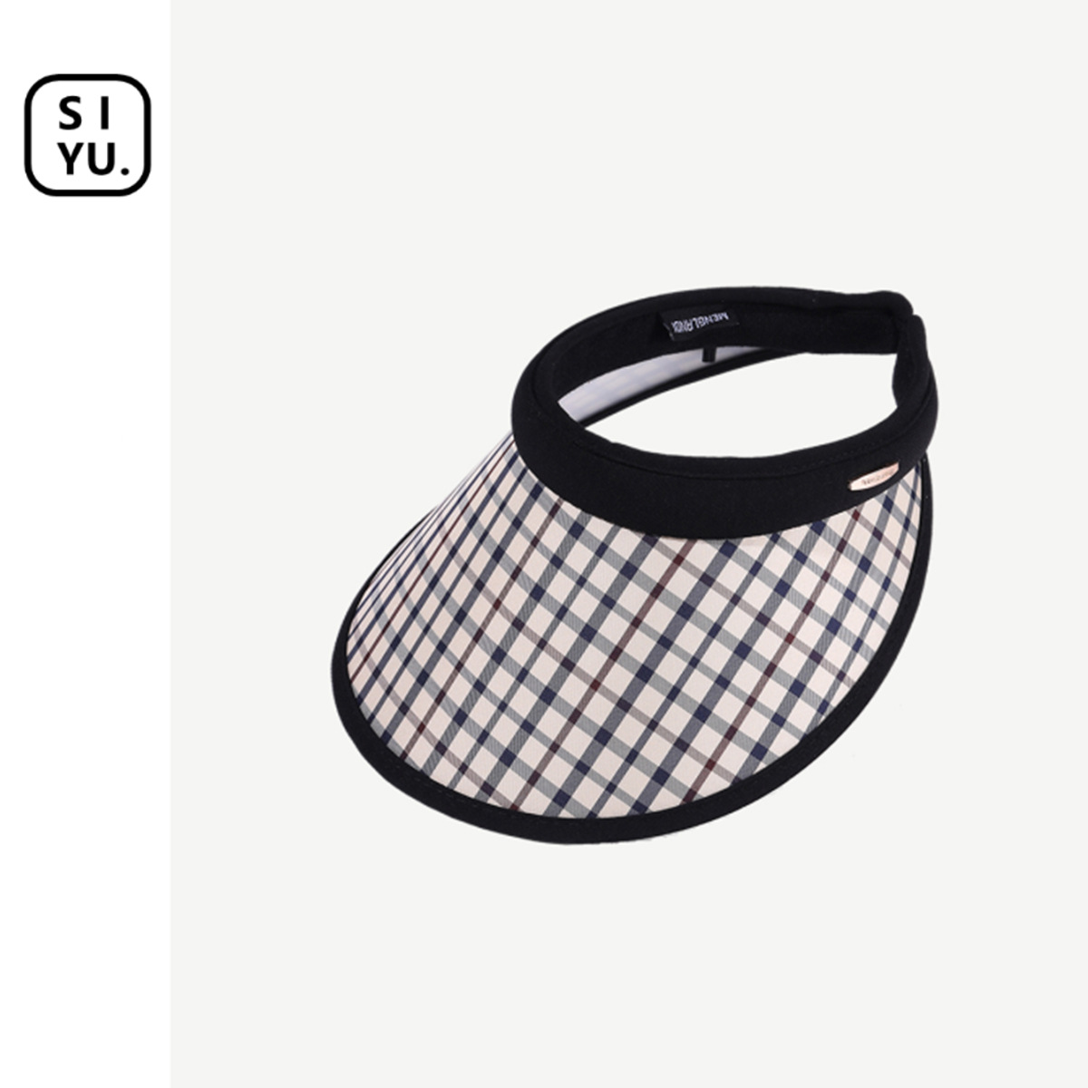 New Plaid Sun Hat Female Summer Sun Hat Check Pattren All-Match Fashion Topless Hat Outdoor Visor Sun Hat