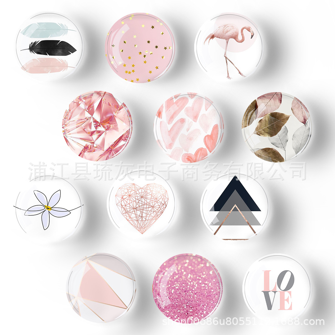 3d crystal glass refrigerator magnetic sticker diy travel souvenir whiteboard sticker message decorative sticker pink ins style series