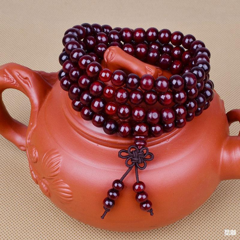 地摊货源热销108颗8mm可绕4圈仿小叶紫檀木佛珠手链-阿里巴巴