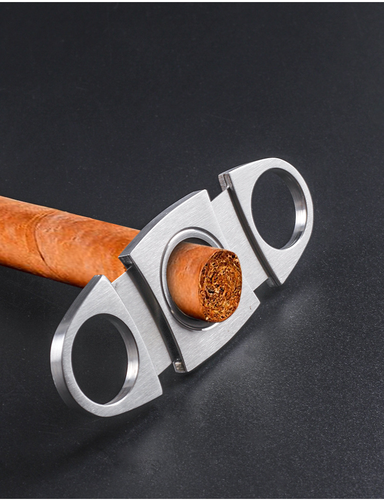 不锈钢雪茄刀 剪刀 便携式 雪茄剪双刃锋利古巴雪茄雪茄配件